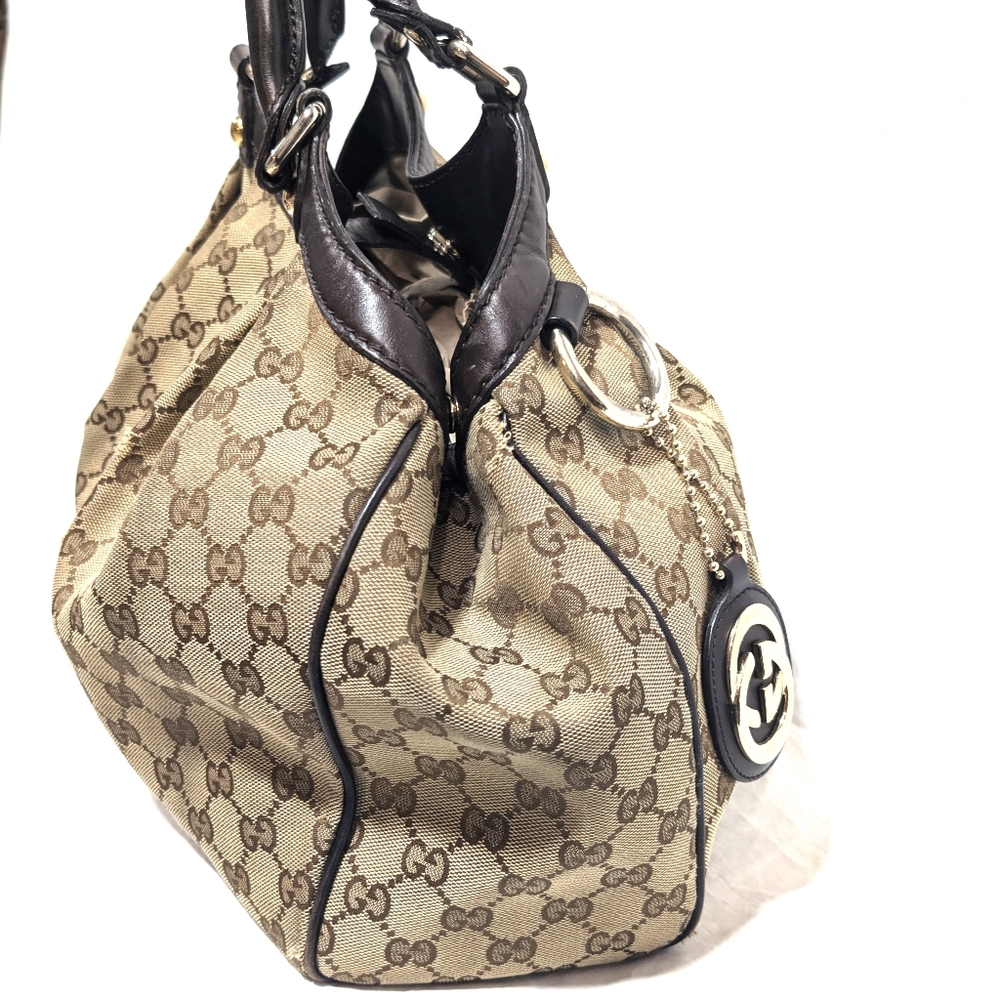 GUCCI Sukey Large Original GG Canvas Tote/Shoulder/Hobo Bag - Picture 12 of 14